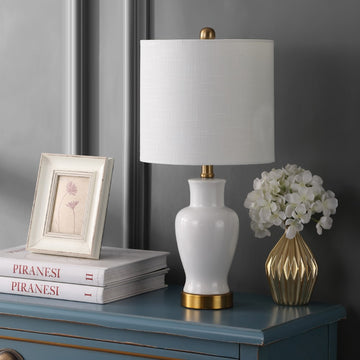 Chi 21" Ceramic/Iron Modern Classic LED Table Lamp - JONATHAN Y